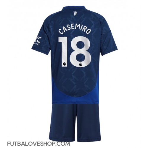 Dres Manchester United Casemiro #18 Preč pre deti 2024-25 Krátky Rukáv (+ trenírky)